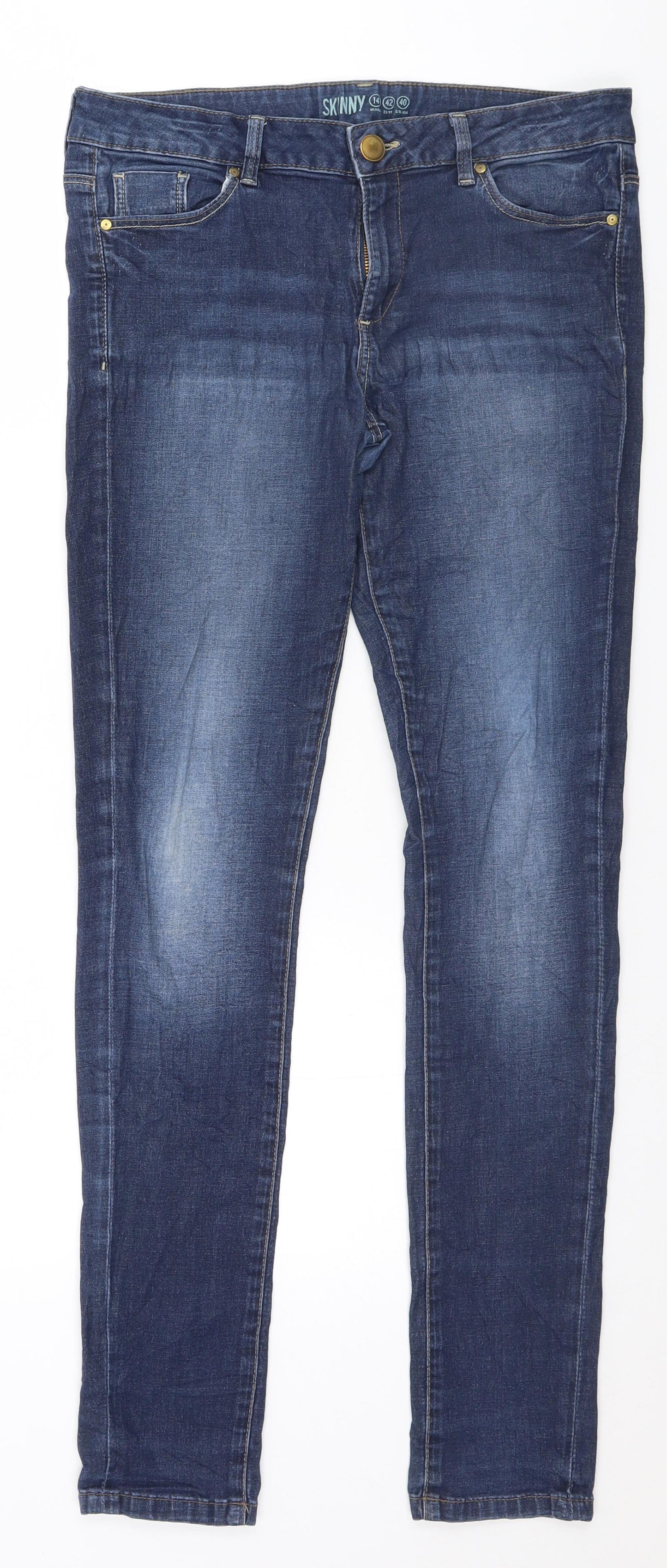 Preworn Womens Blue   Skinny Jeans Size 14 L30 in