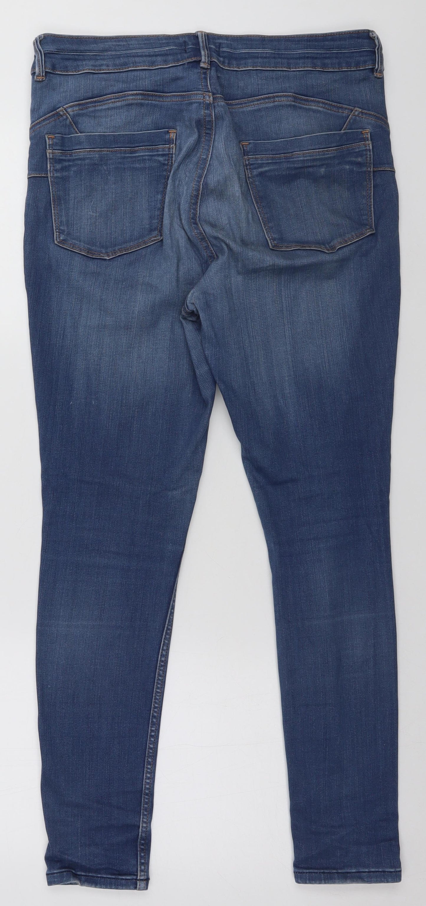 F&F Womens Blue  Denim Straight Jeans Size 14 L25 in
