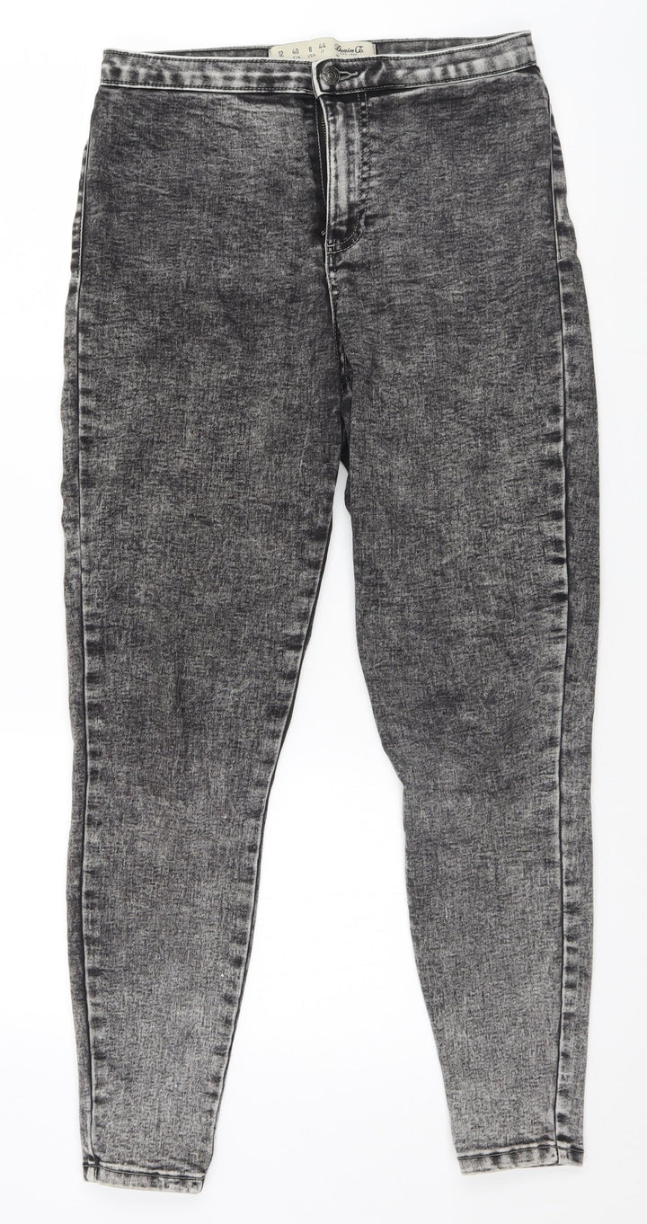 Denim & Co. Womens Grey   Straight Jeans Size 12 L28 in