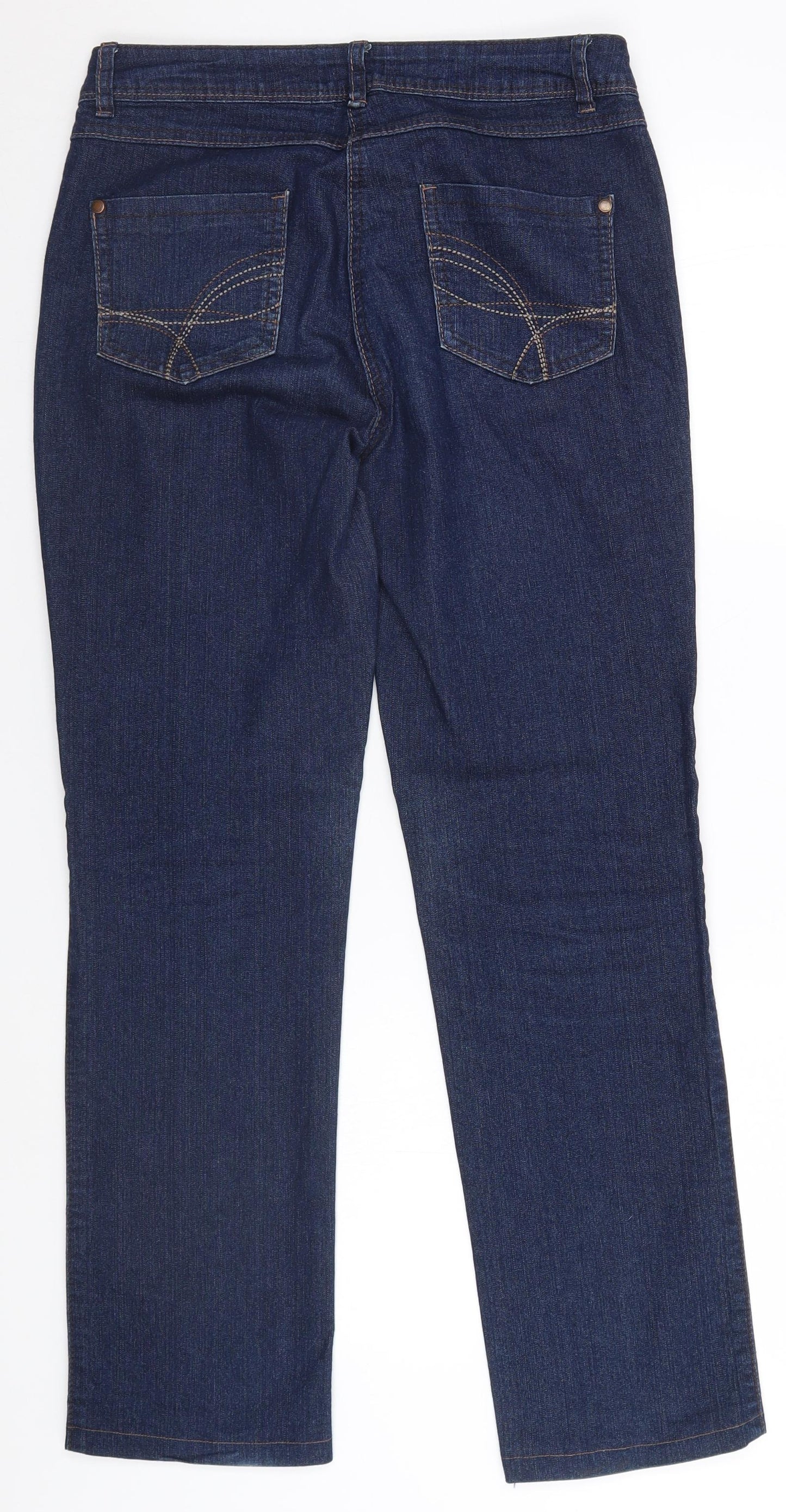 M&Co Womens Blue   Straight Jeans Size 10 L28 in