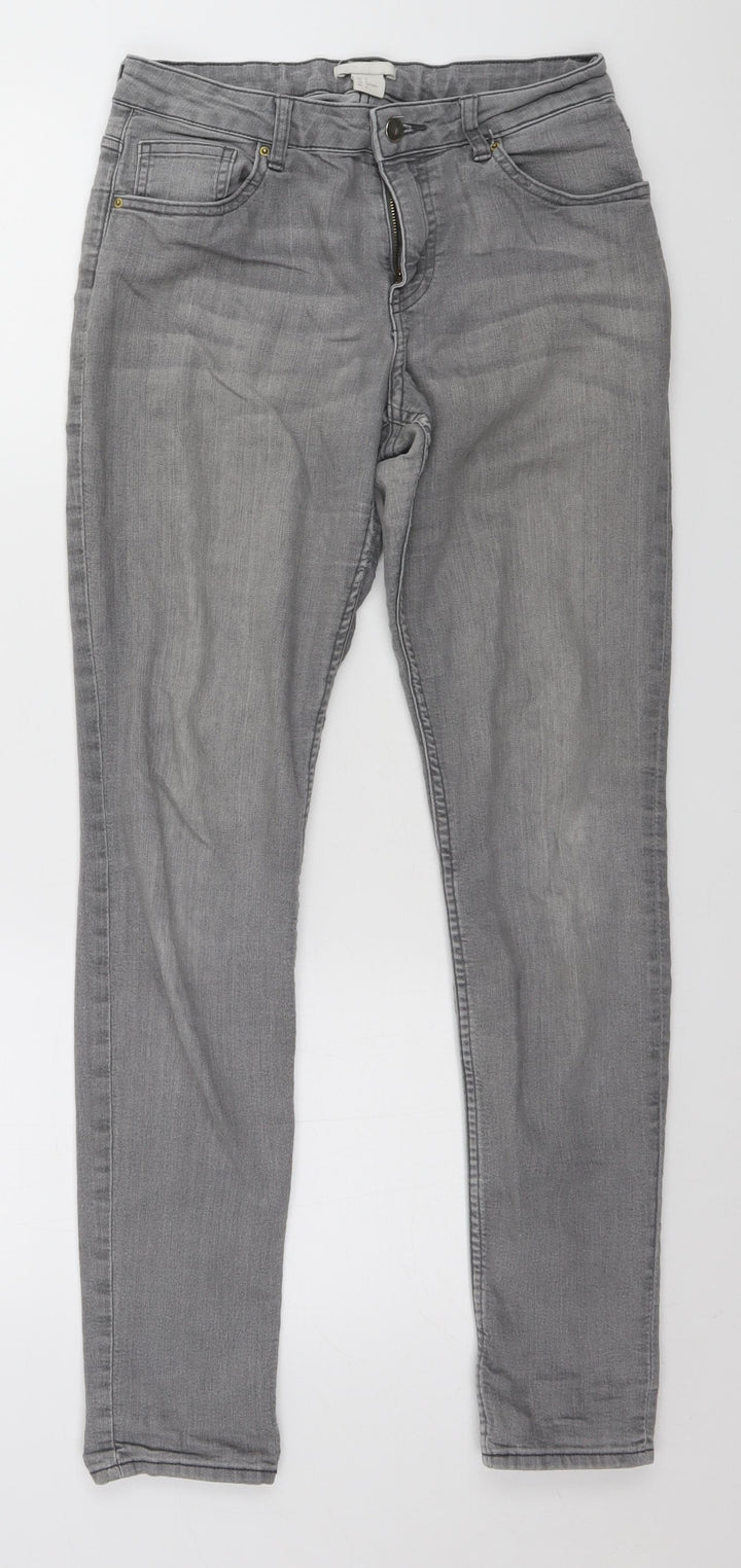 H&M Womens Grey   Straight Jeans Size 8 L28 in