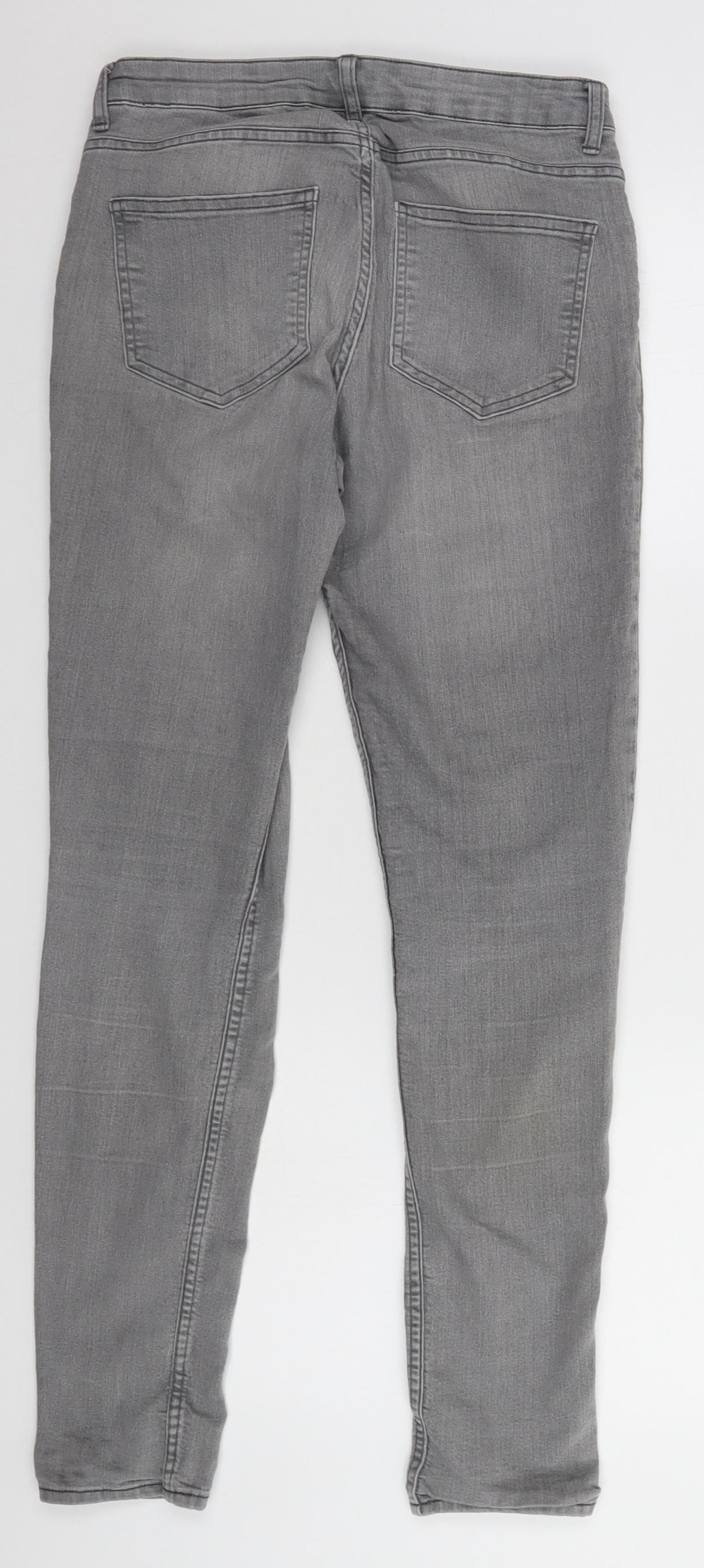 H&M Womens Grey   Straight Jeans Size 8 L28 in