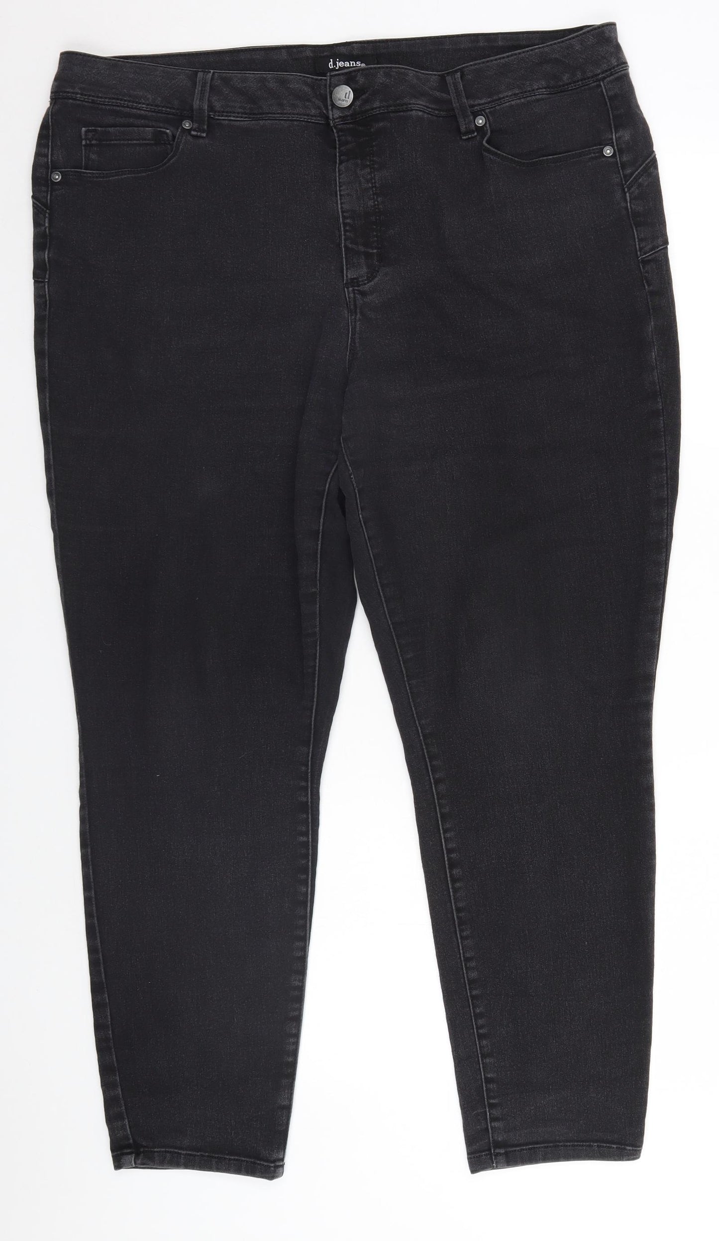 D. Jeans Womens Black   Wide-Leg Jeans Size 18 L28 in