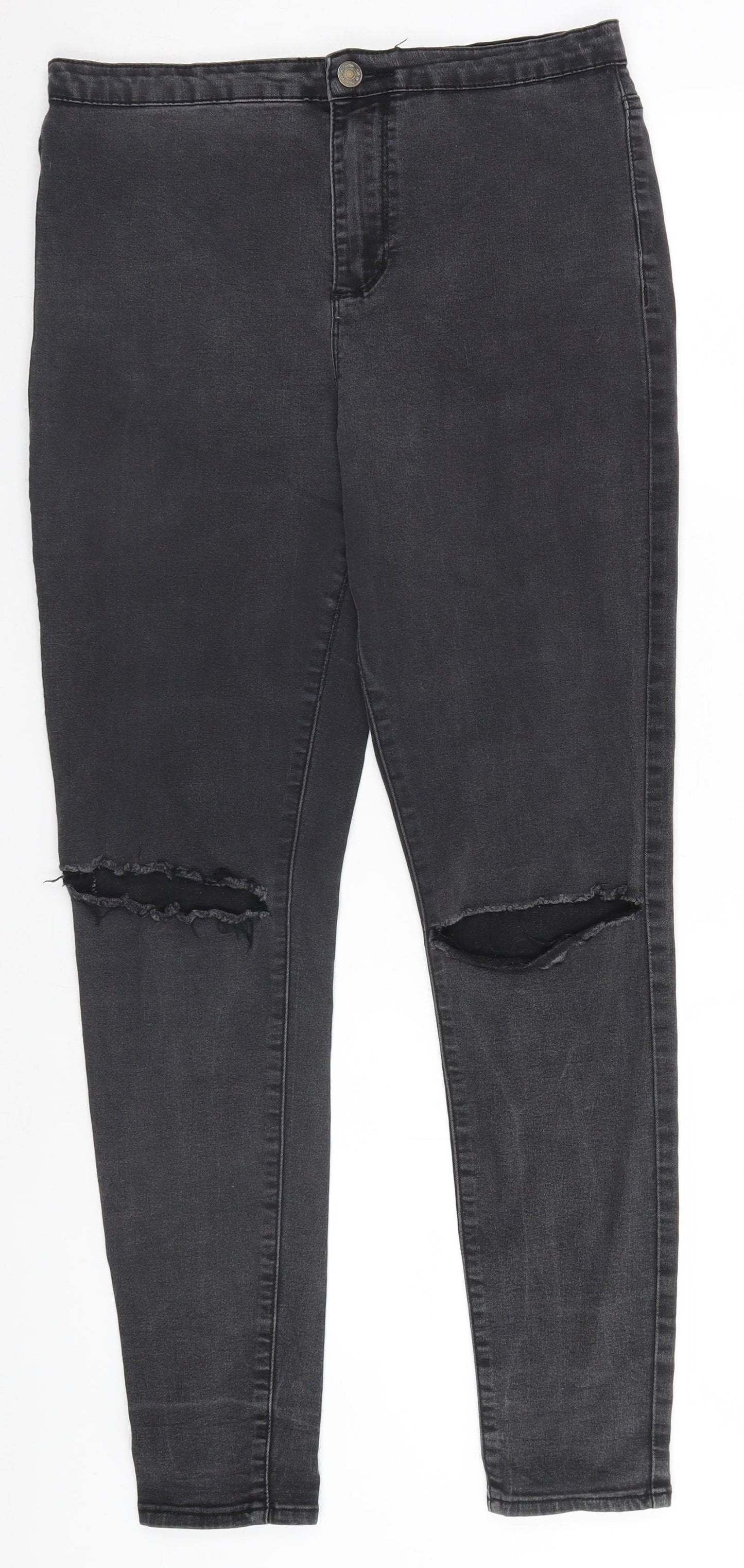 Denim & Co. Womens Black   Straight Jeans Size 16 L28 in