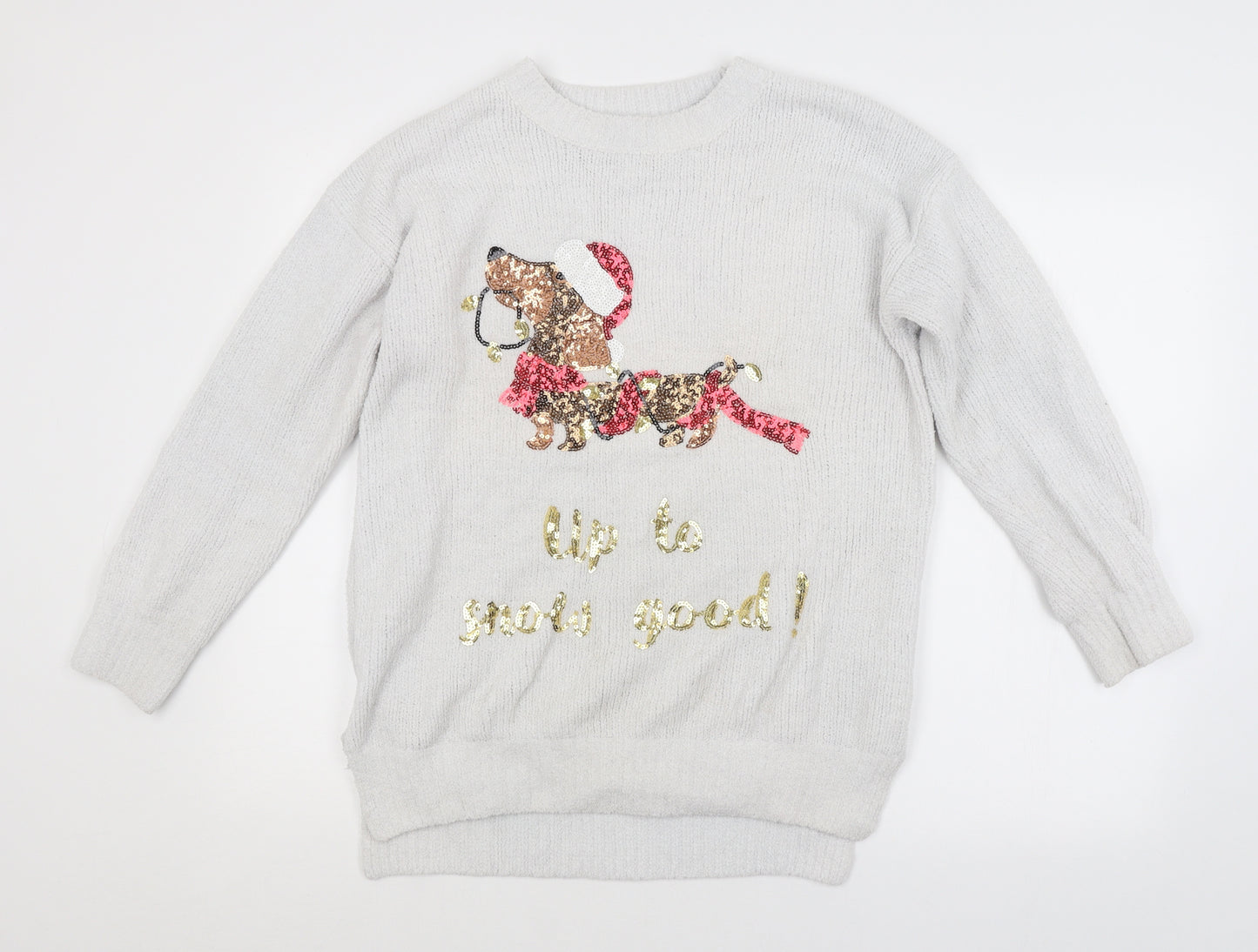 F&F Womens Grey   Pullover Jumper Size 12  - CHRISTMAS