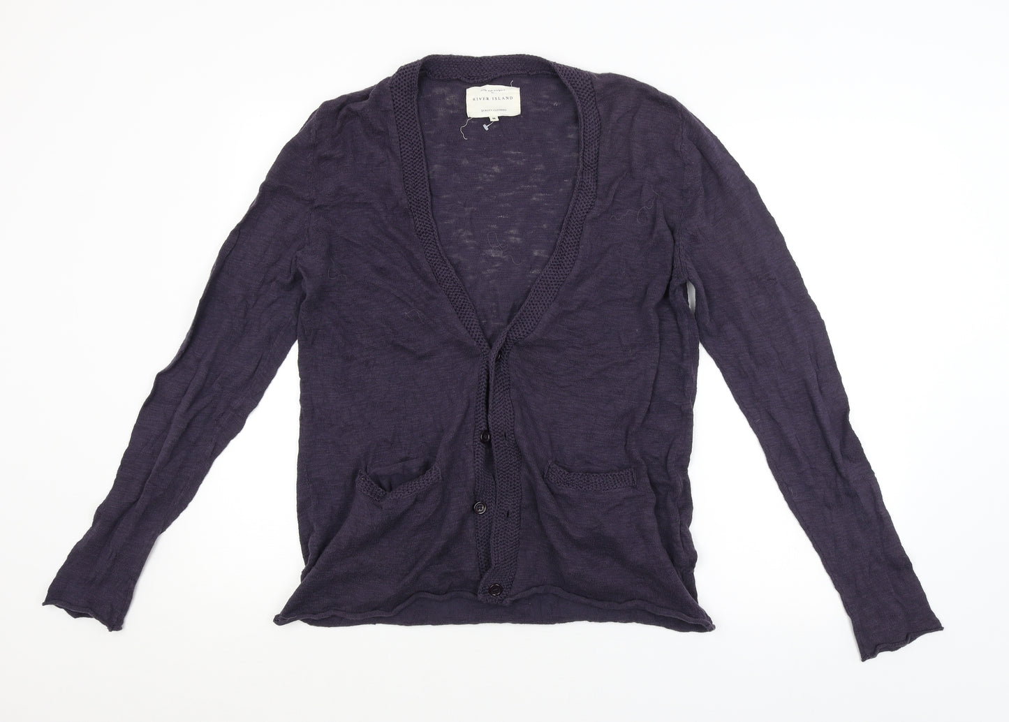 River Island Mens Purple   Cardigan Jumper Size M