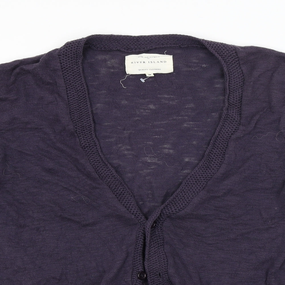 River Island Mens Purple   Cardigan Jumper Size M