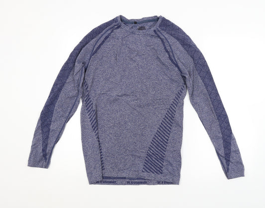 Front view of Preworn men’s blue pullover casual