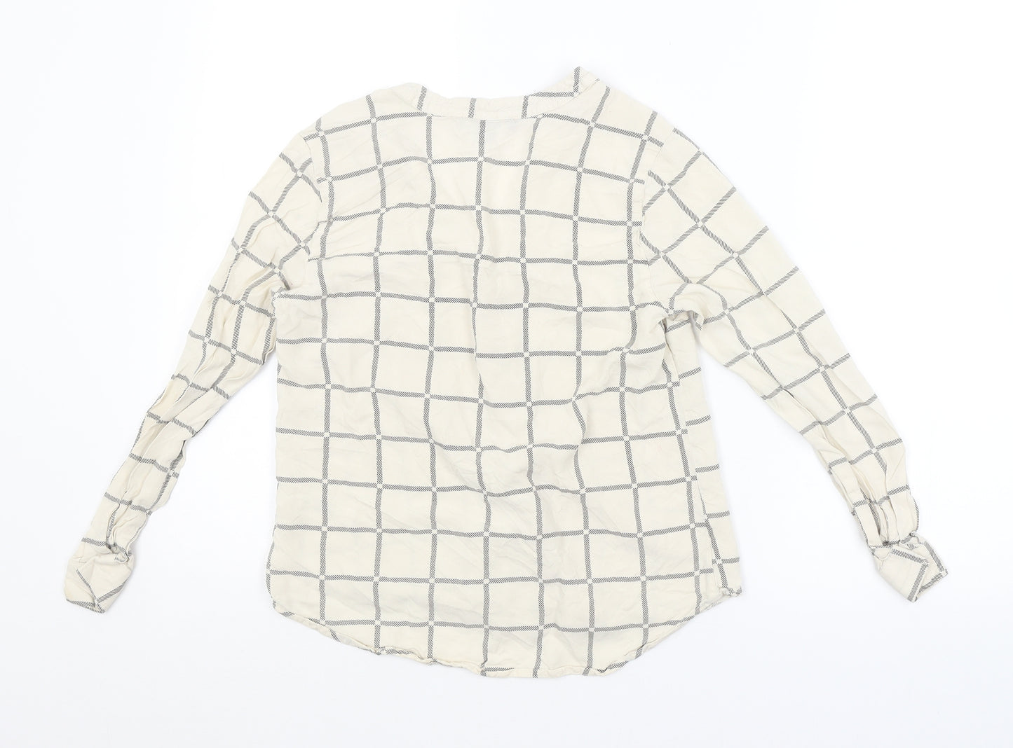 Primark Womens Beige Check  Basic Button-Up Size 8