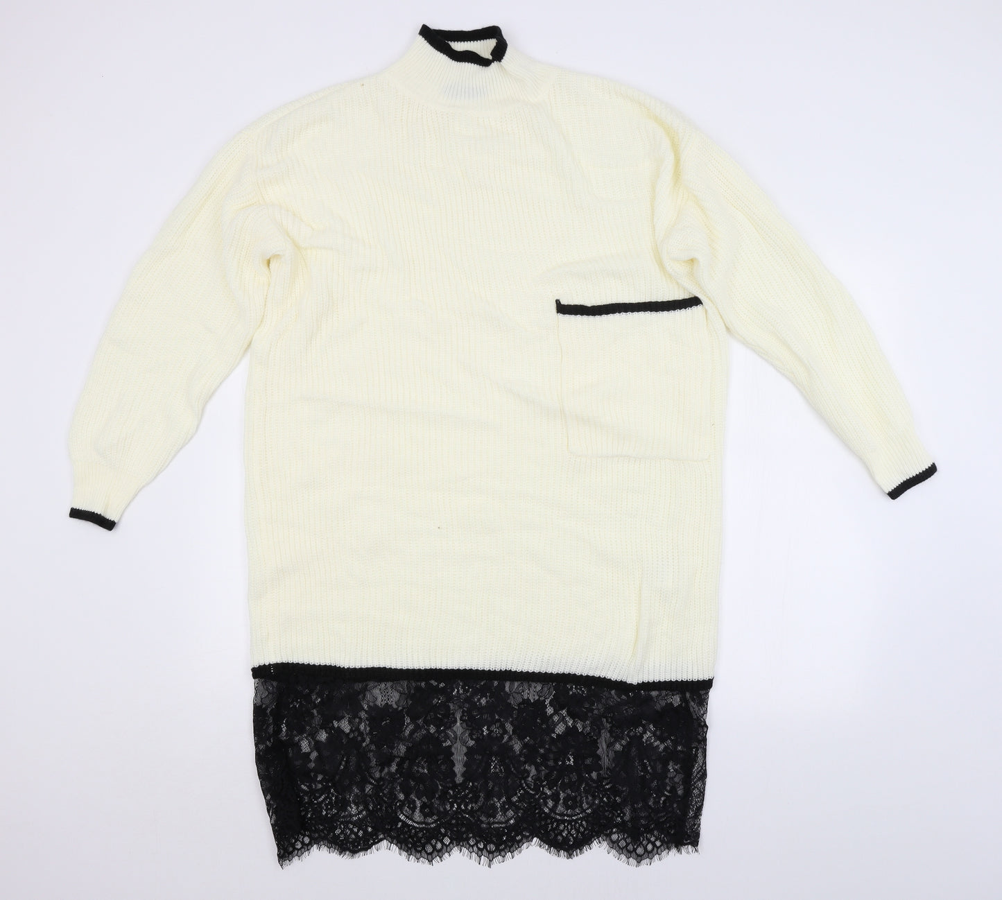 SheIn Womens White   Pullover Jumper Size S