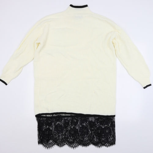 SheIn Womens White   Pullover Jumper Size S