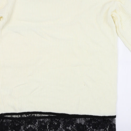 SheIn Womens White   Pullover Jumper Size S