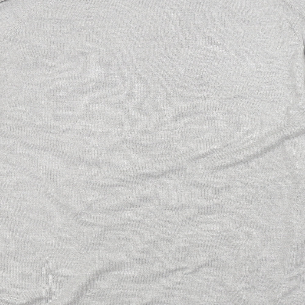 M&S Mens Grey Argyle/Diamond  Pullover Jumper Size L