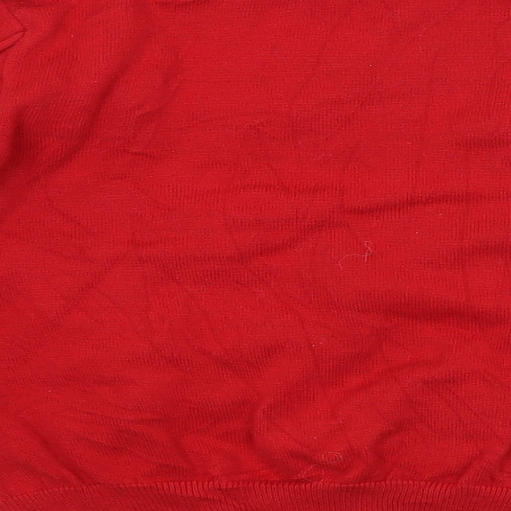 Primark Girls Red Spotted  Pullover Jumper Size 8-9 Years  - REINDEER, CHRISTMAS