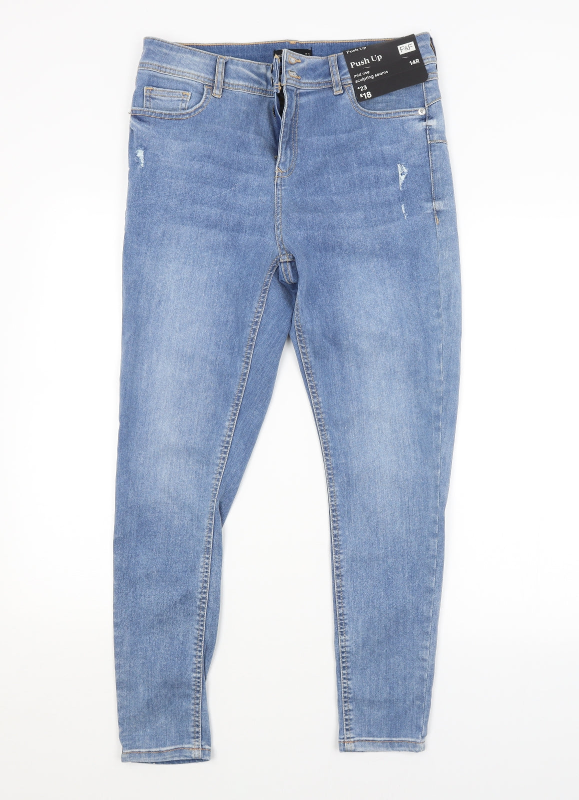 F&F Womens Blue   Skinny Jeans Size 14 L27 in