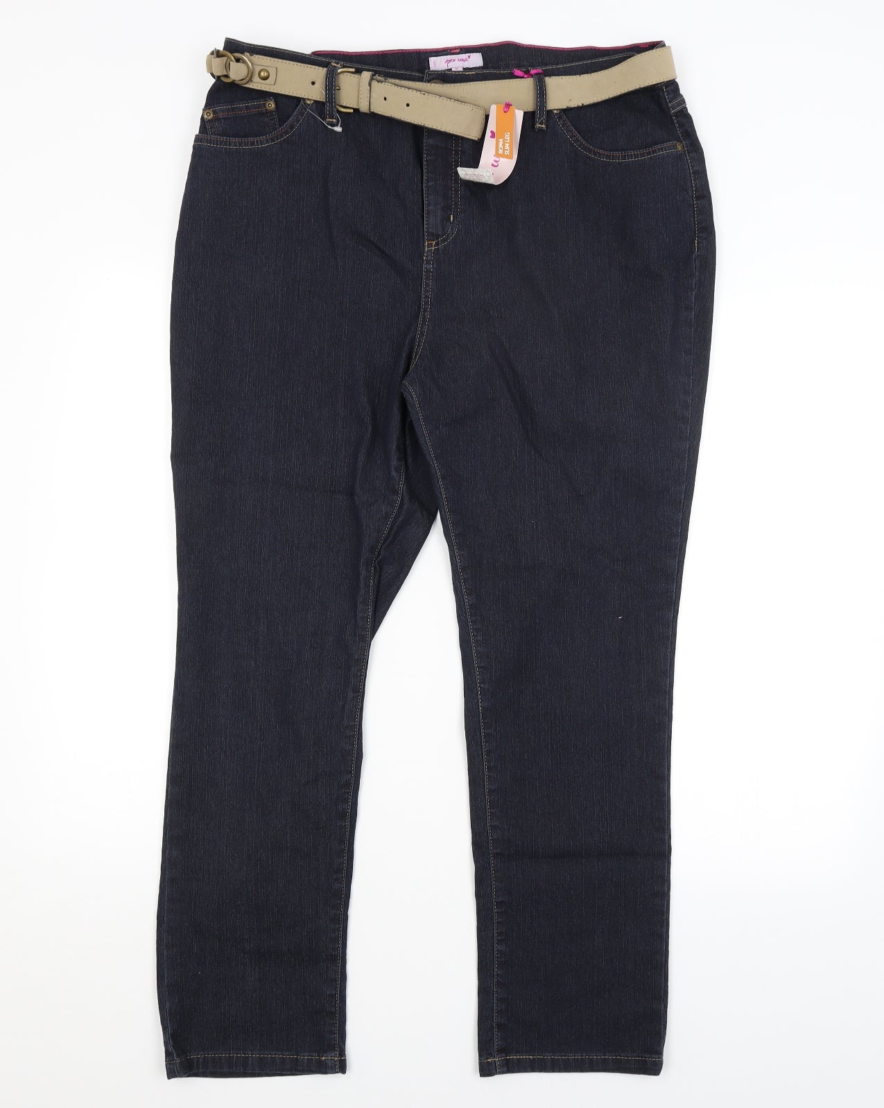 Per Una Womens Blue   Straight Jeans Size 18 L27 in