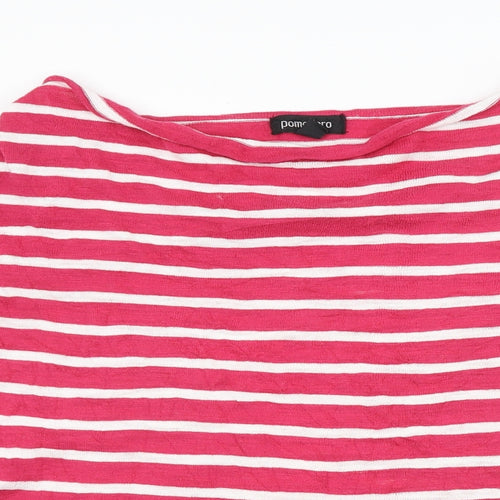 Pomodoro Womens Pink Striped  Pullover Jumper Size 12