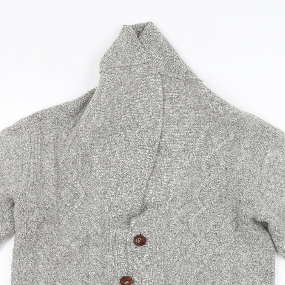 Jack Wills Mens Grey Argyle/Diamond  Cardigan Jumper Size M