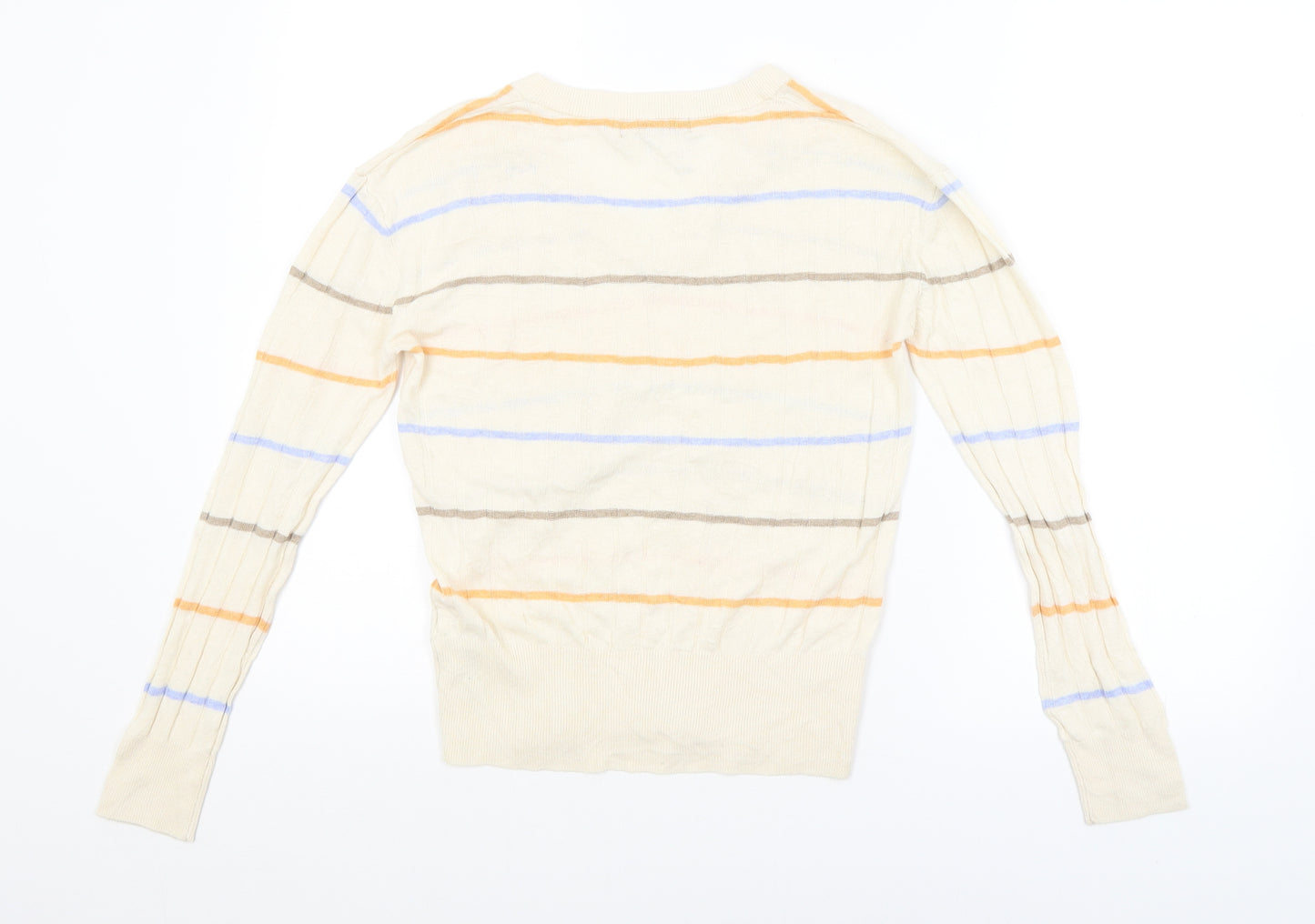 M&S Mens Beige Striped  Pullover Jumper Size S