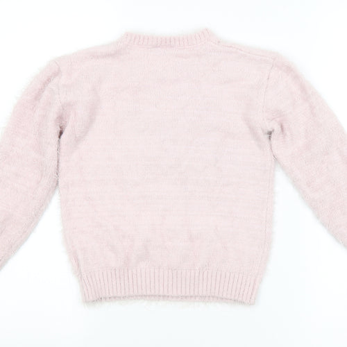 Preworn Girls Pink   Pullover Jumper Size 9 Years