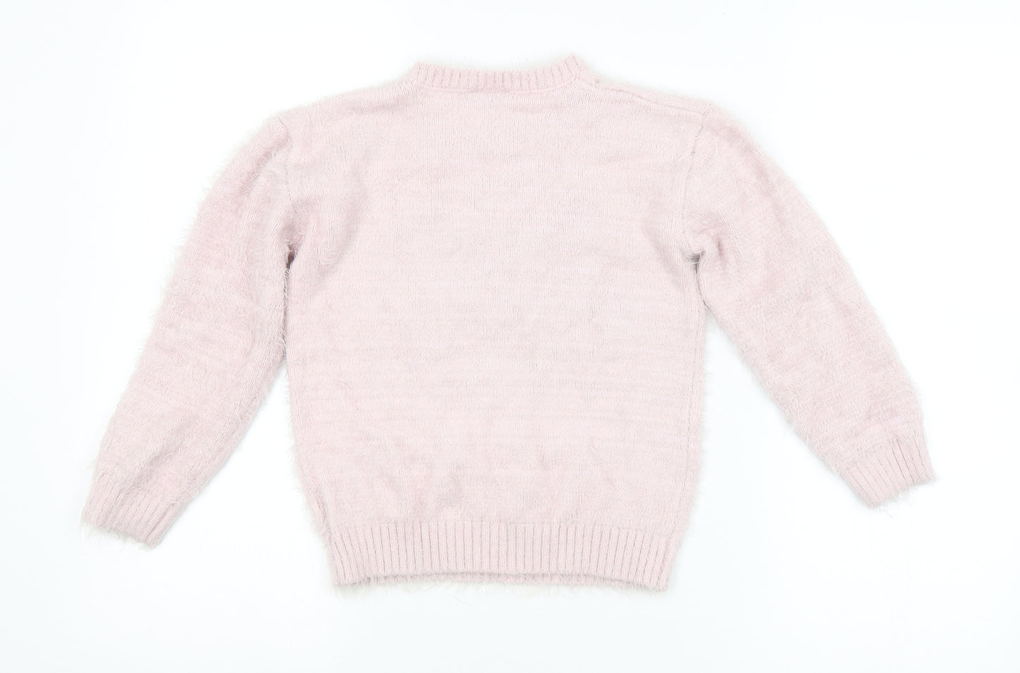 Preworn Girls Pink   Pullover Jumper Size 9 Years