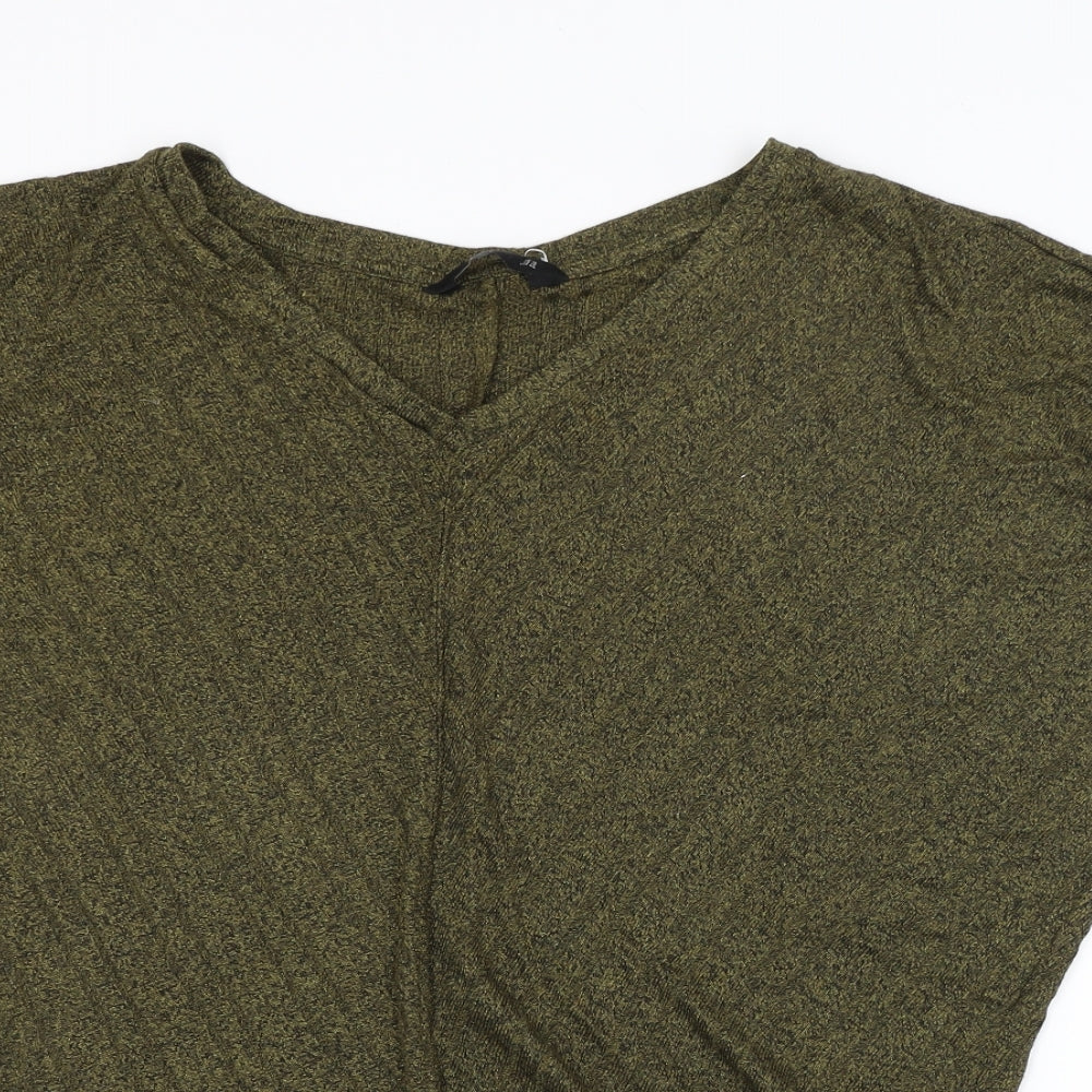 F&F Womens Green Striped  Basic Blouse Size 16