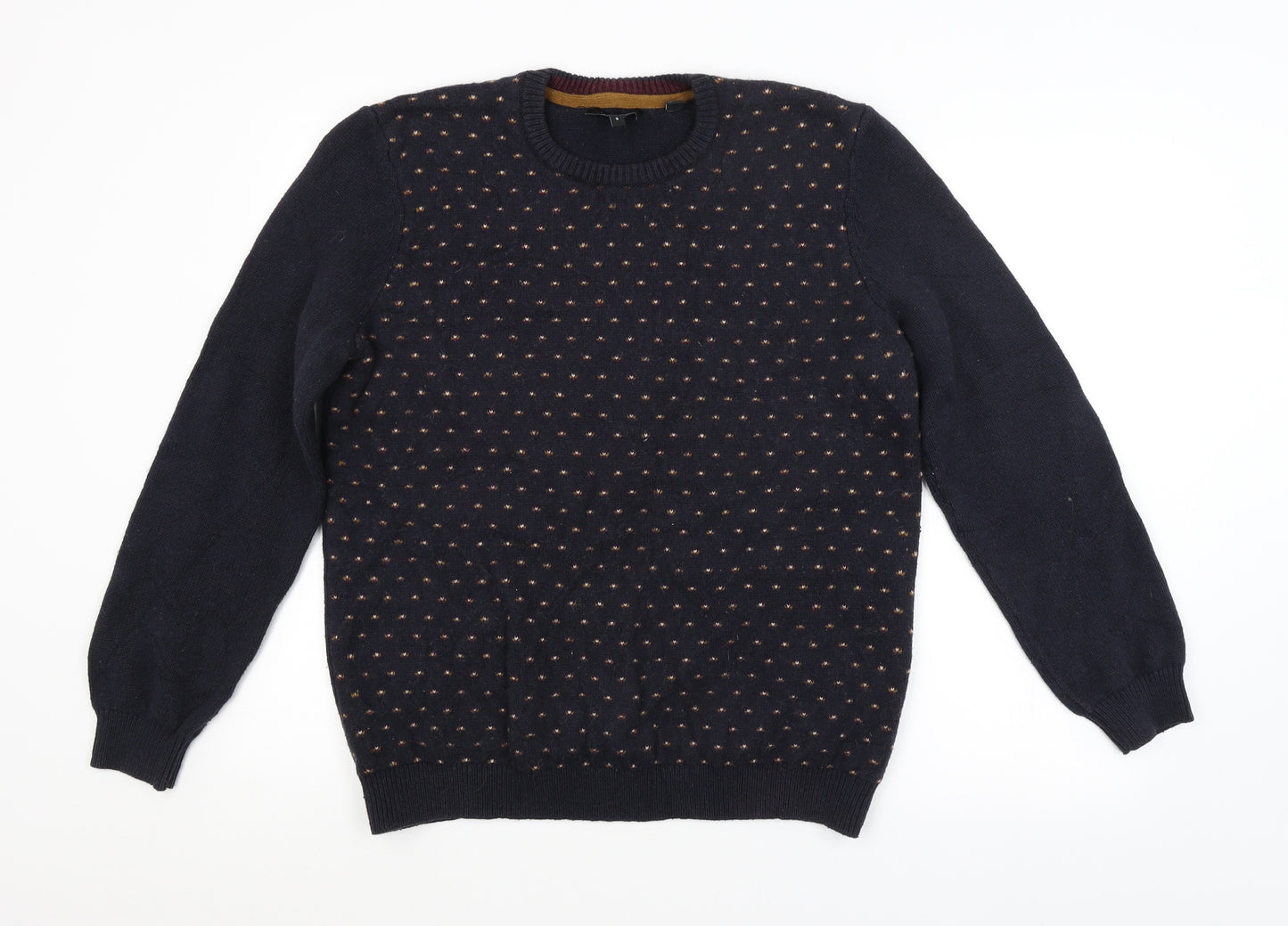 Ted Baker Mens Blue Argyle/Diamond  Pullover Jumper Size S