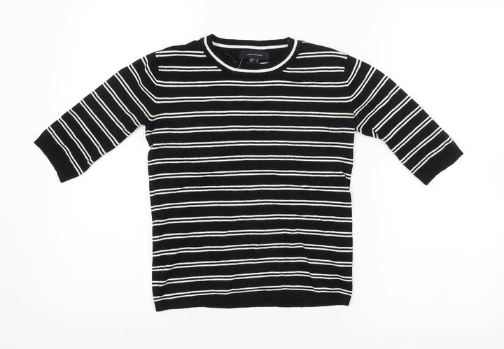 Atmosphere Womens Black Striped  Pullover Jumper Size 8