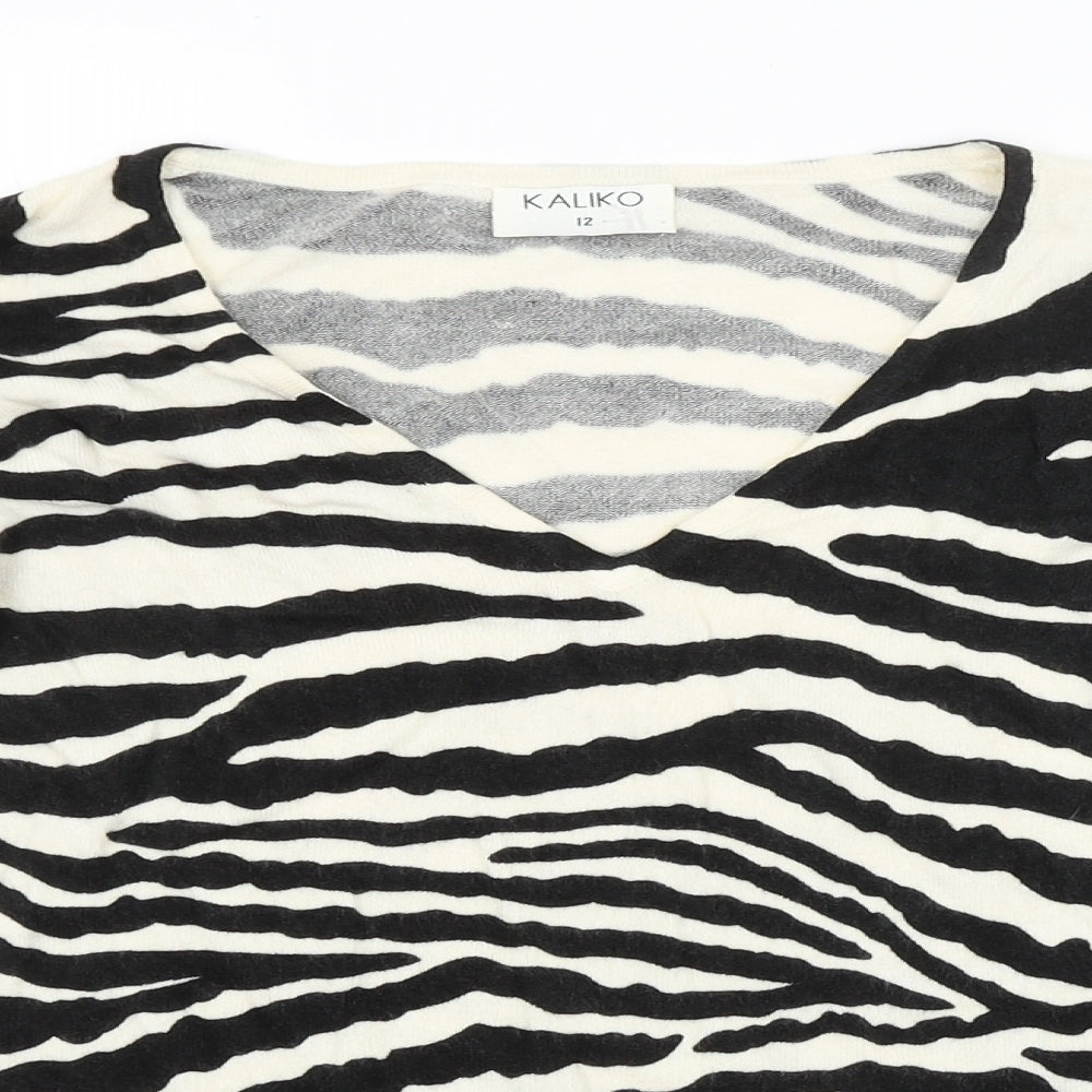Kaliko Womens Multicoloured Animal Print  Pullover Jumper Size 12