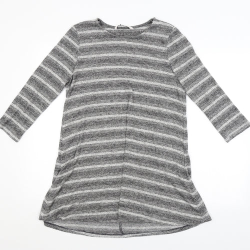 TU Womens Grey Striped  Pullover Jumper Size 12