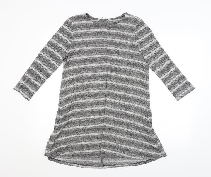 TU Womens Grey Striped Pullover Jumper Size 12