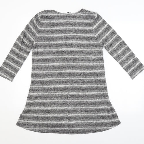 TU Womens Grey Striped  Pullover Jumper Size 12