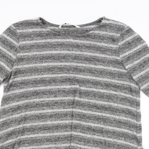TU Womens Grey Striped  Pullover Jumper Size 12