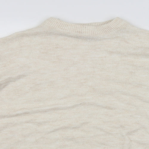 Pull&Bear Mens White   Pullover Jumper Size S