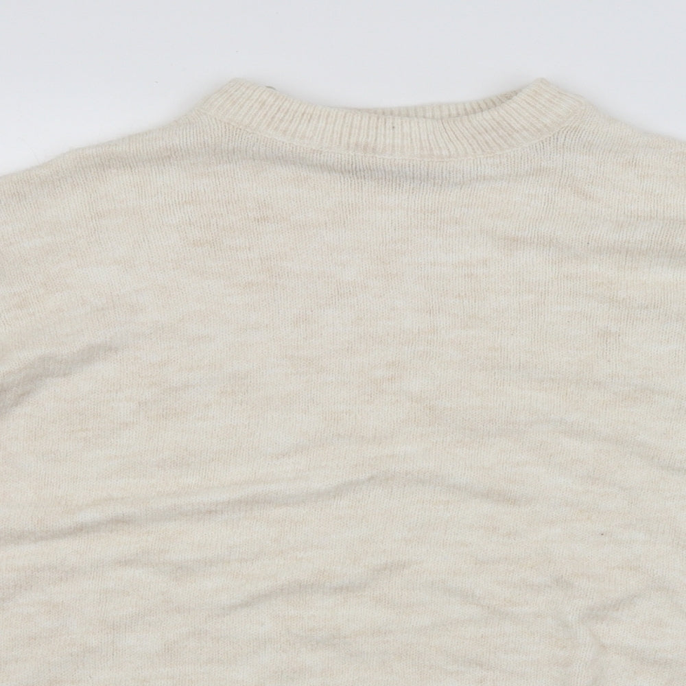 Pull&Bear Mens White   Pullover Jumper Size S
