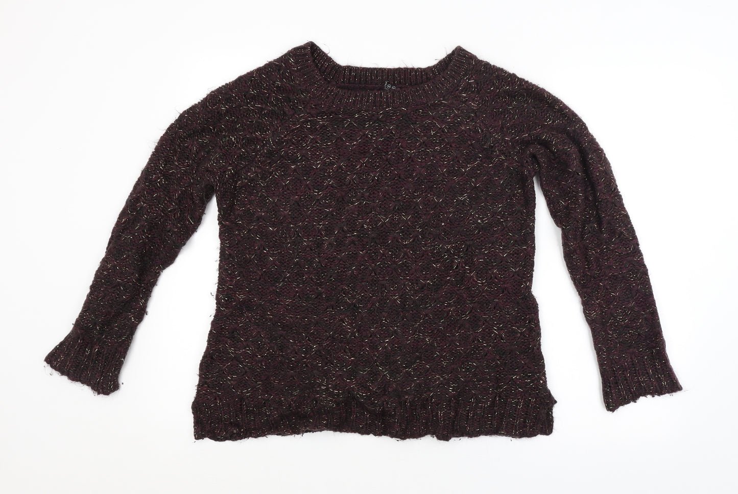 Atmosphere Womens Purple Argyle/Diamond  Pullover Jumper Size 14