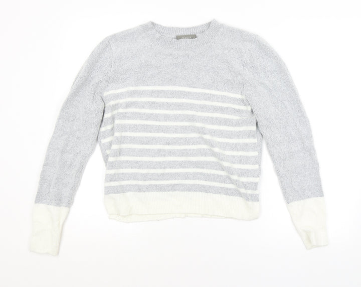 Oasis Womens Grey Striped  Pullover Jumper Size L