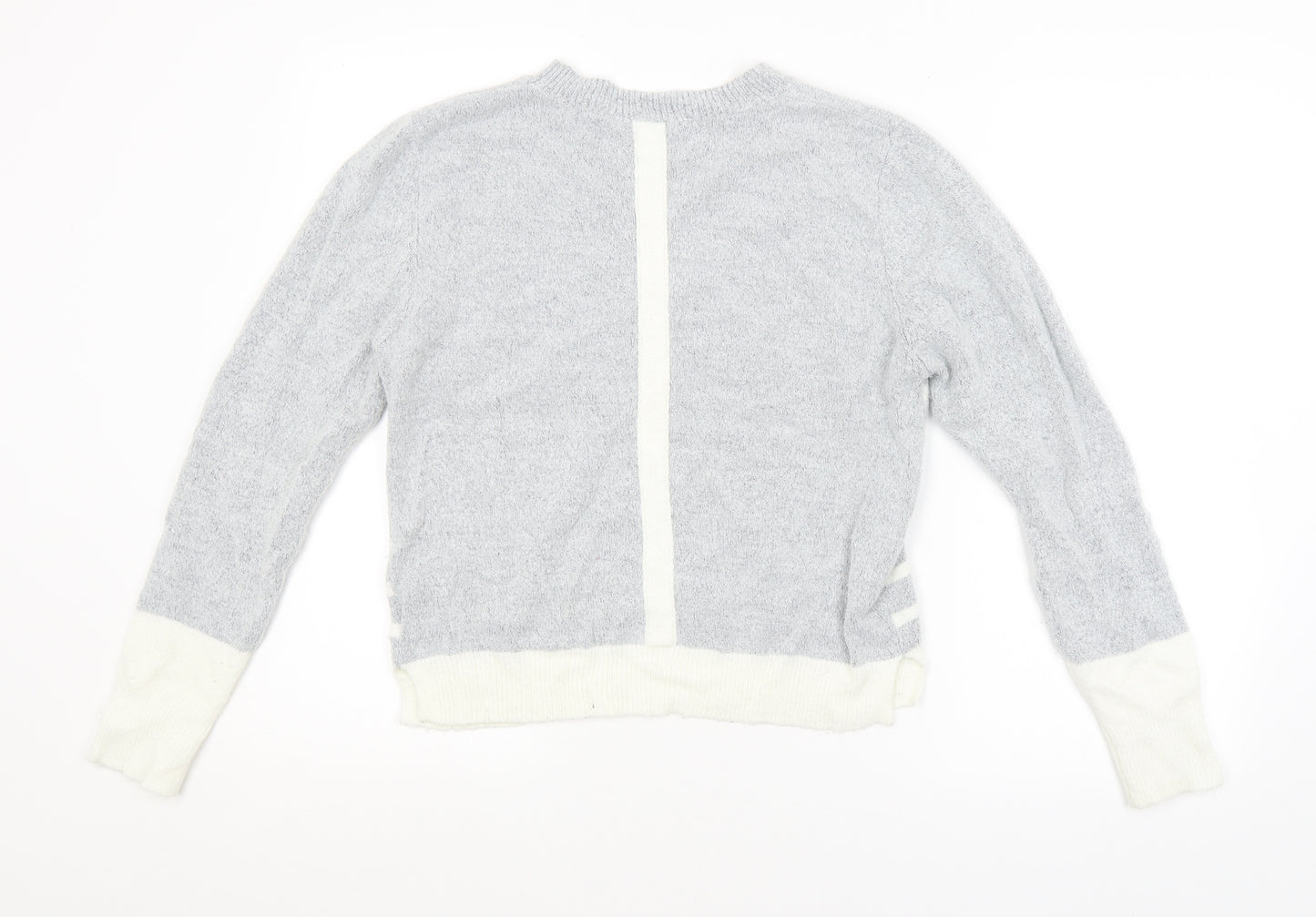 Oasis Womens Grey Striped  Pullover Jumper Size L