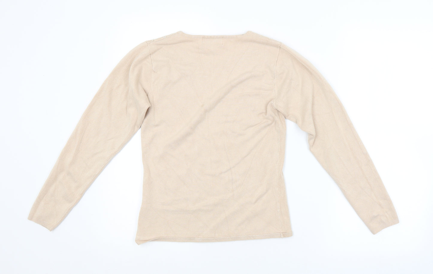 FRANK SAUL Womens Beige   Pullover Jumper Size S