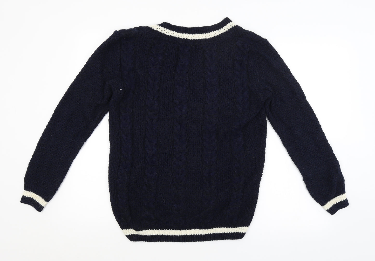 TU Womens Blue Animal Print  Pullover Jumper Size 10