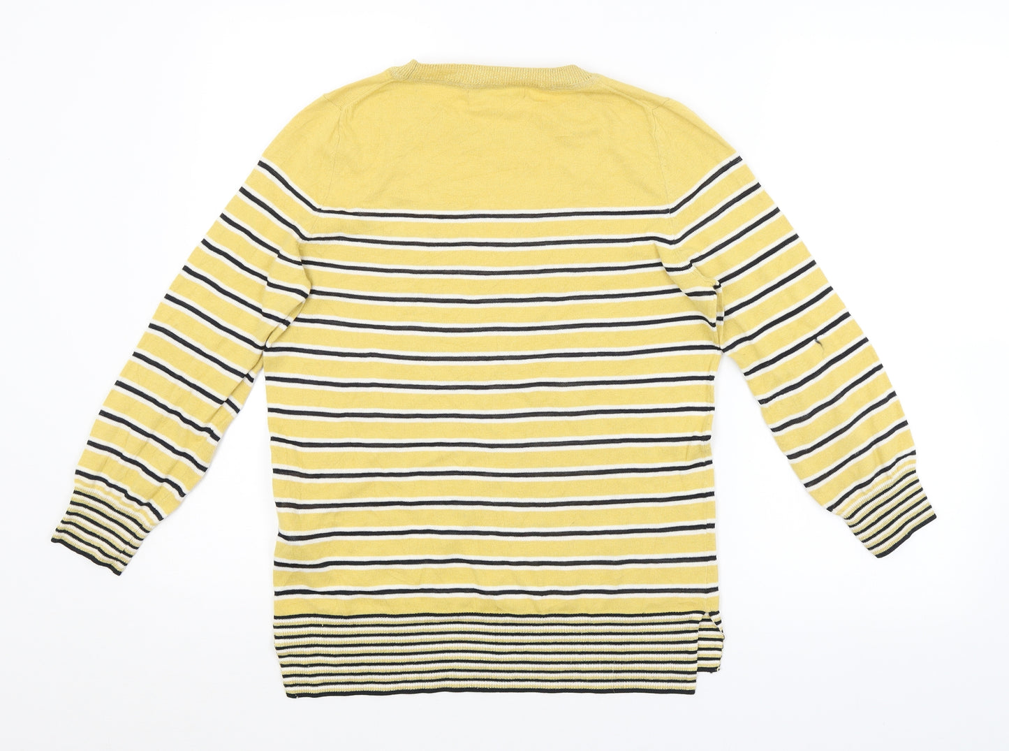 NEXT Womens Yellow Striped  Pullover Jumper Size 10