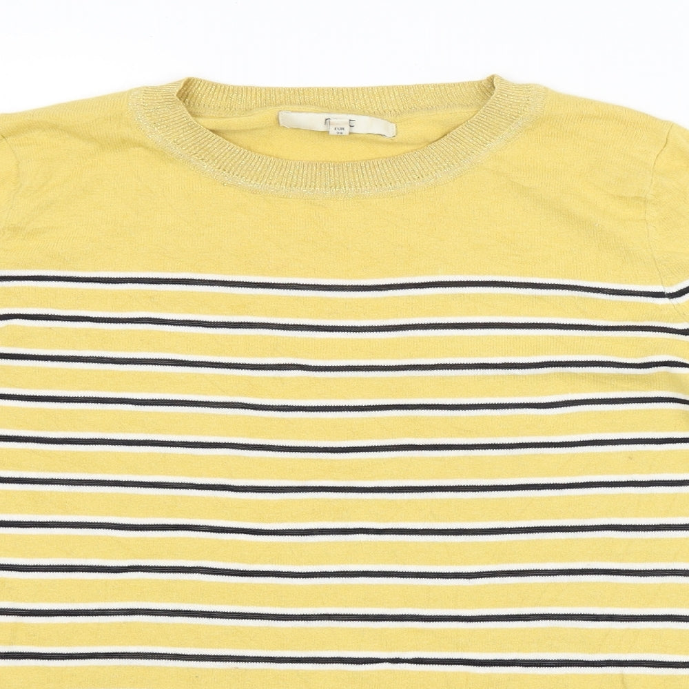 NEXT Womens Yellow Striped  Pullover Jumper Size 10