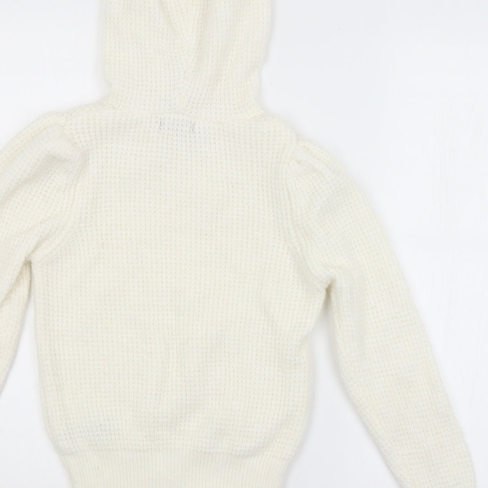 Primark Womens White   Pullover Hoodie Size 10