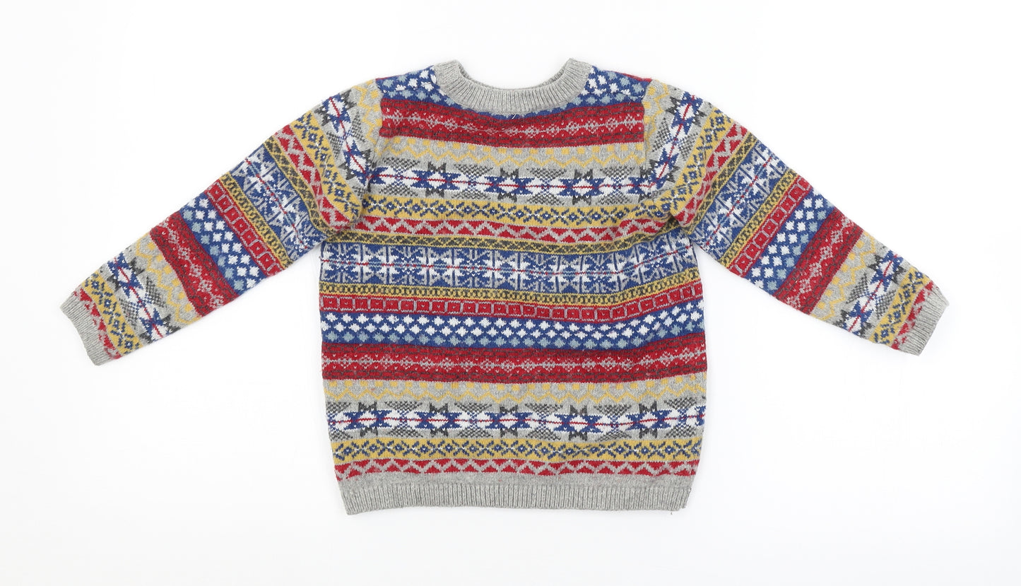 John Lewis Boys Multicoloured Argyle/Diamond  Pullover Jumper Size 4 Years