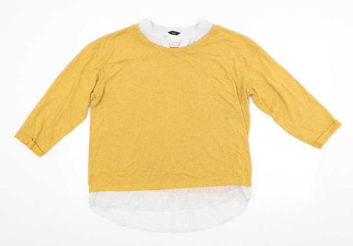M&CO. Womens Yellow Pullover Jumper