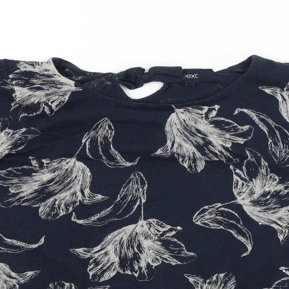 NEXT Womens Blue Floral  Pullover Jumper Size 6