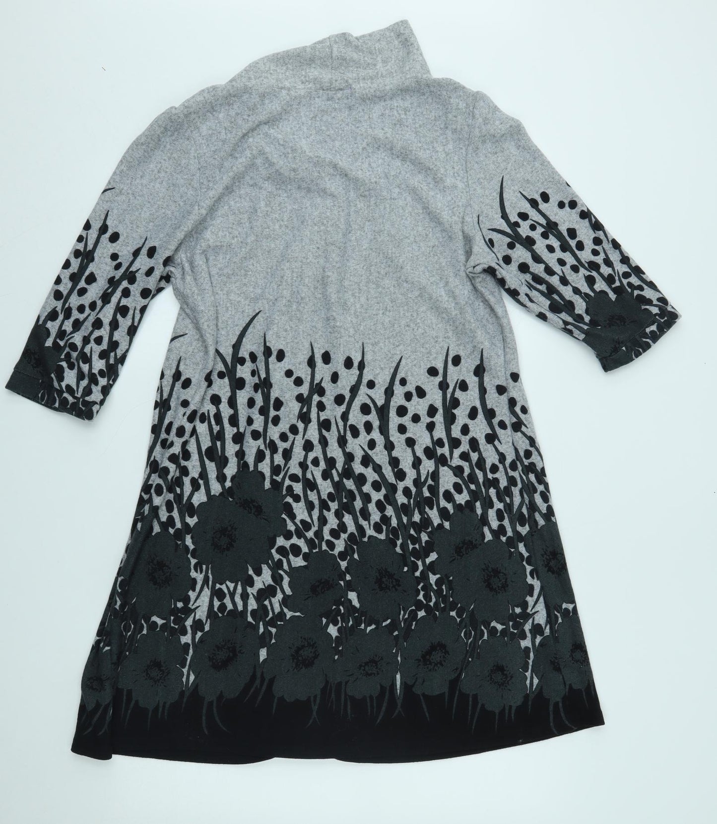 Autonomy Womens Grey Floral  Tunic Jumper Size 20