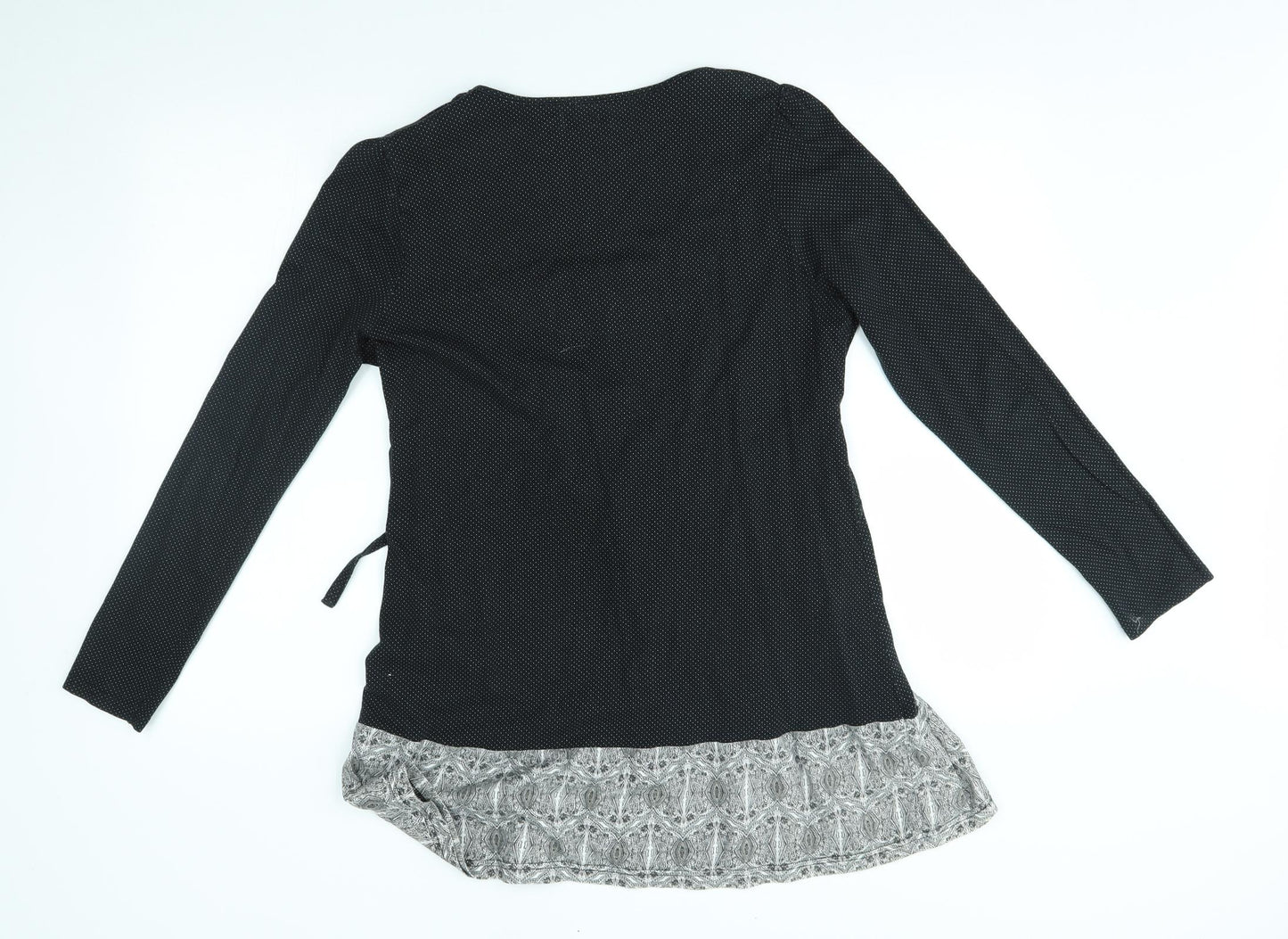 Papaya Womens Black Polka Dot  Basic Blouse Size 16