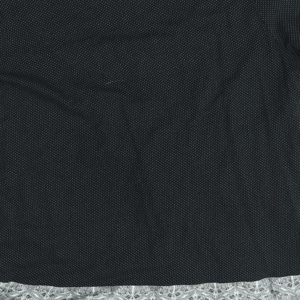 Papaya Womens Black Polka Dot  Basic Blouse Size 16