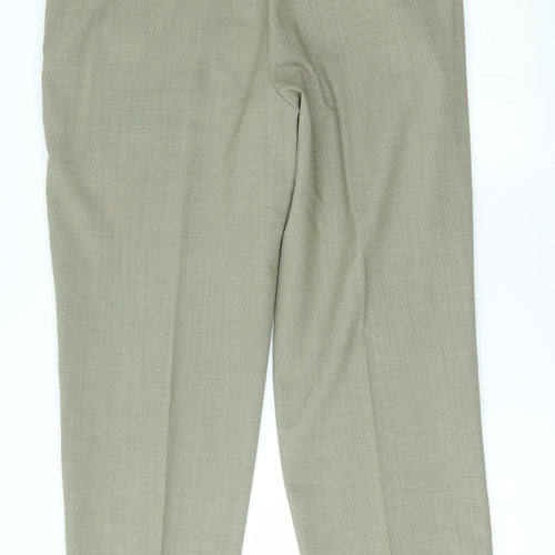 M&S Womens Beige Check  Trousers  Size 38 L31 in